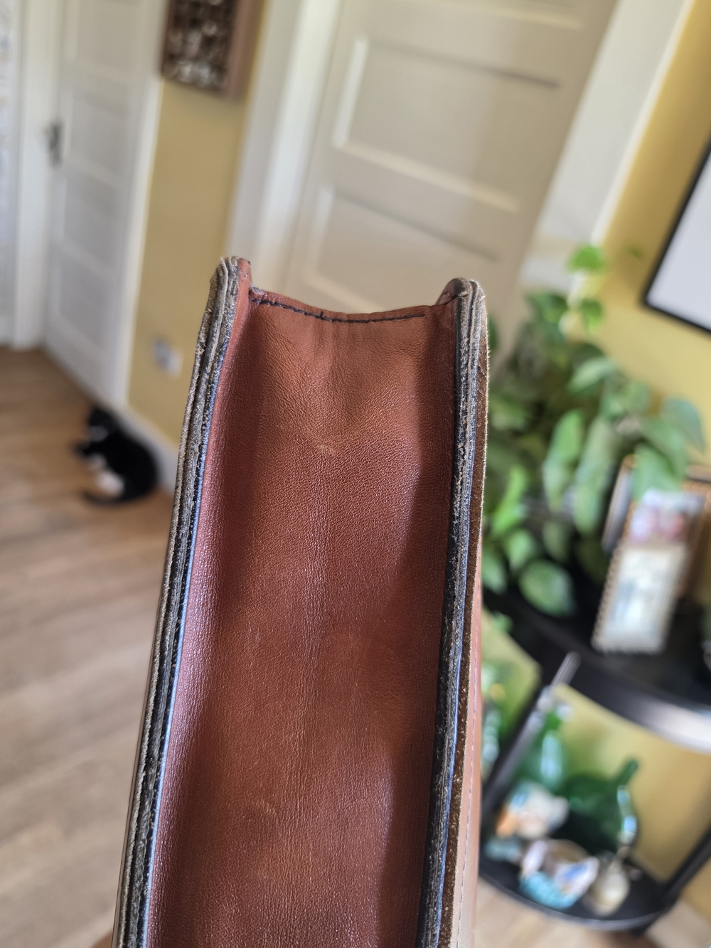 SCHLESINGER Brothers Vintage Cowhide Leather Briefcase Portfolio Brown Camel - Picture 3 of 8